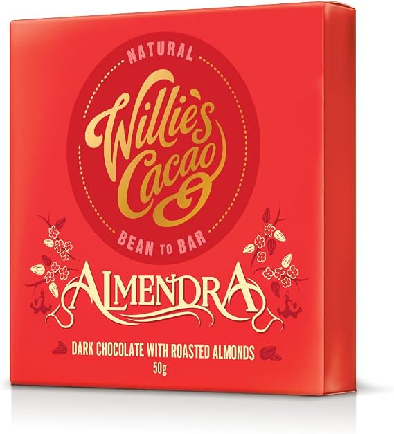 Willie's Cacao - Almendra, 70% Dark Chocolate with Roasted Almonds bar - 50g - Vegan - Artisan Made
