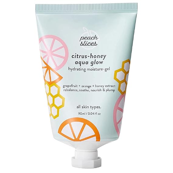 Peach Slices - Citrus-Honey Aqua Glow Moisturizer (3.04 oz) - Hydrating Moisture-Gel - Rebalance, Soothe, Nourish - Grapefruit, Orange, Honey Extract - Vegan, Cruelty Free, Korean Skin Care & Beauty