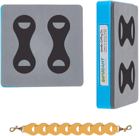 SUPERDANT Leather Bracelets Cutting Dies Lamp Shape Chain Bracelet Leather Die Cutter Machine Craft Punch Tool for Wristband Jewelry Making DIY Wooden Dies Gifts for Crafters
