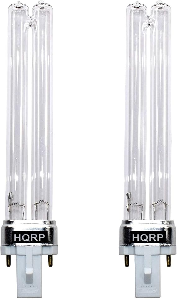 HQRP 2-Pack 9W Bulb G23 Base Replacement for Aerus Electrolux 48710 Compatible with Lux Guardian Air Gen 2 Gen 1 F159B F159A F159D F159E 00498 Air Purifiers