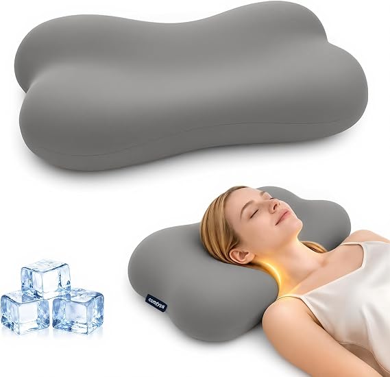 Cervical Neck Pillow for Sleeping, Memory Foam Pillows, Grey