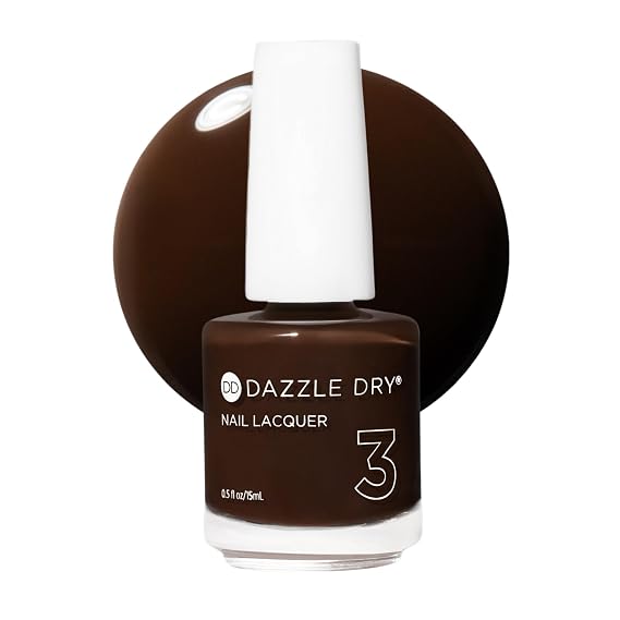 Dazzle Dry Nail Lacquer, Step 3 Haze (0.5 fl oz) | A Slate Brown Semi-Sheer Jelly Finish Quick-Dry