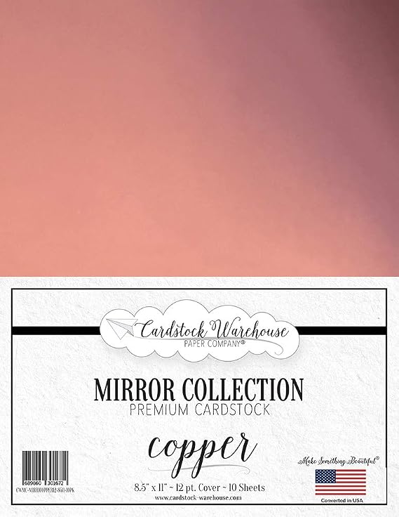 Cardstock Warehouse Mirror Copper - 8.5 x 11" - 12 Pt. / 270 Gsm Reflective Premium Cardstock - 10 Sheets