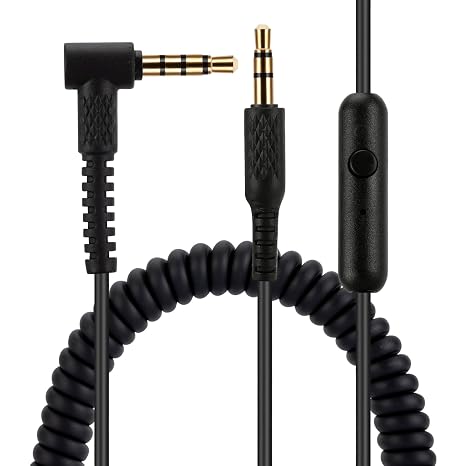Replacement Audio Cable for Marshall headphones, Compatible with Monitor Monitor II Major 2 II Major 3 III Major 4 IV Mid Headphones 3.5mm Male Stereo Jack Cord, 4 Ft , Inline Mic/Remote Control