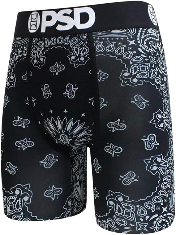 PSD Men's Brief Underwear Bottom (Black/Black Bandana, XXL)