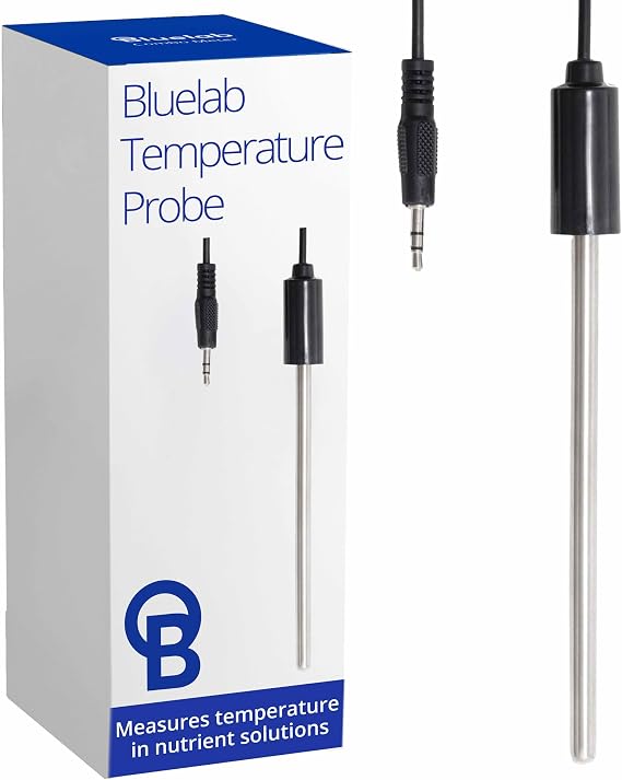Bluelab PROBTEMP Temperature Probe in Water, Replacement for ATC Adjustments (Used with Bluelab Controllers), No Calibration, Tool for Hydroponic System and Indoor Plant Grow