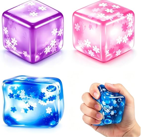 3Pcs Sensory Fidget Items for Stress Relief and Focus As Cubesistance, Soft Squeeze for Office Workers and Students