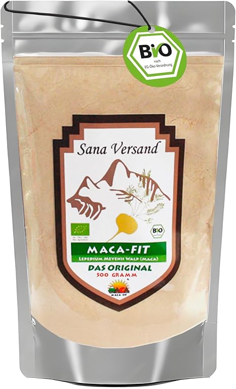 Organic Maca Powder 500g Original Made in Peru. Pure Maca Root Contains Vitamins Amino Acids Proteins for Strength and Concentration and Energy. Vegan Gluten Free Superfood for Allergy Sufferers Pure yellow maca root pure vegetable without additives vegan gluten and lactose free