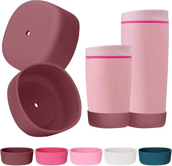 Mity rain 2PCS Protective Boot Compatible with Owala SmoothSip Slider 12 oz & 20 oz, Coffee Tumbler Silicone Boot Travel Mug Accessories,Anti-Slip, Noise-Reducing,Prevents Scratches