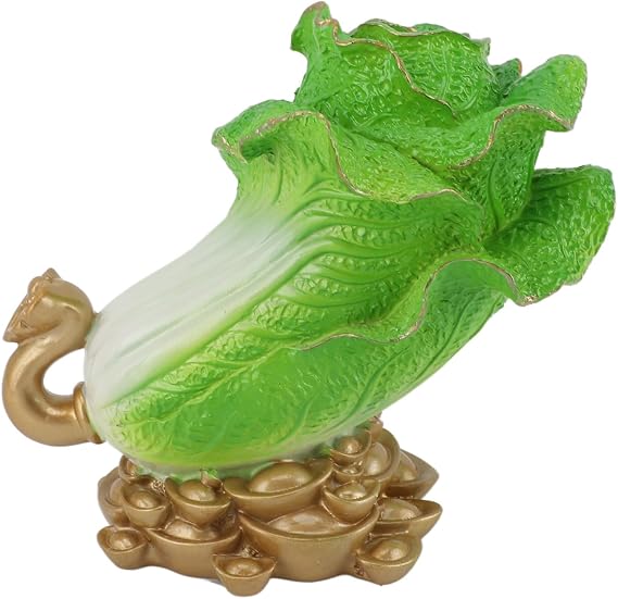 for Lucky Cabbage Crafts, Chinese Bai Cai Ornament, Resin Feng Shui Blessing, Shop for Shop Wealth Ornament, Office Gift, Elegant Home Decor, Symbol of Prosperity, Hand