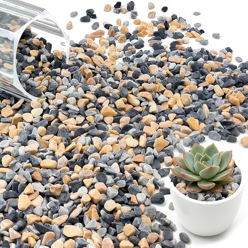 1.1LB Gravel Pebbles Terrarium Pebbles Decorative Rocks for Indoor Plants Fish Tank Aquarium Vases Outdoor Gardening Pathway Lawn4-6mm