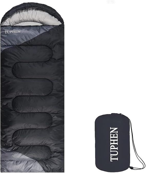 tuphen Sleeping Bag - 3-4 Seasons Camping Sleeping Bags for Adults for Hiking, Backpacking, Cold Weather & Warm Lightweight Travel Gear
