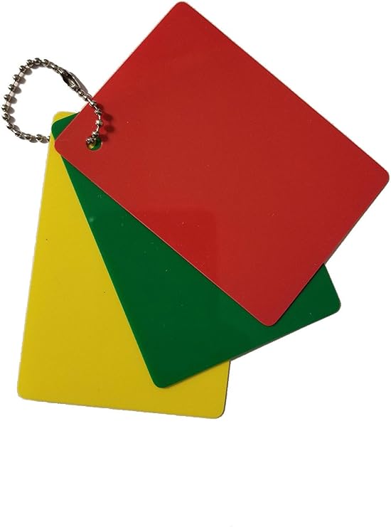 Referee Penalty Cards Delay (Green), Warning (Yellow) & Ejection (Red)