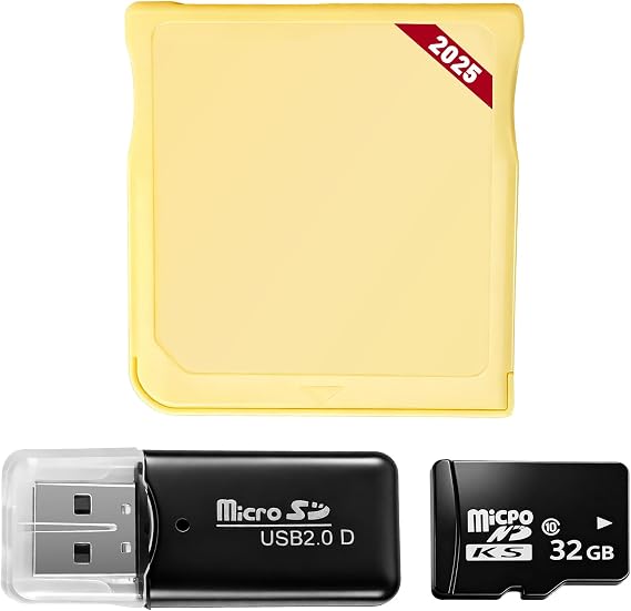 2025 Gold Pro Micro Dual Core Revolution Cartridge Compatibled with SDHC | Including 32GB MicroSD TF Card and USB Adapter, Compatible with New 2DS/3DS/XL NDSL NDSI, NO Timebomb
