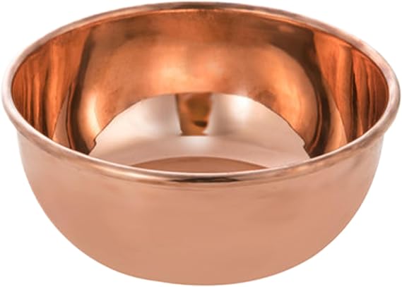 Copper Utensils Copper Bowl: Handmade Pure Copper Mixing Bowls, Flat Bottom Small Copper Bowl for Kitchen, Dinnerware & Decorative Uses