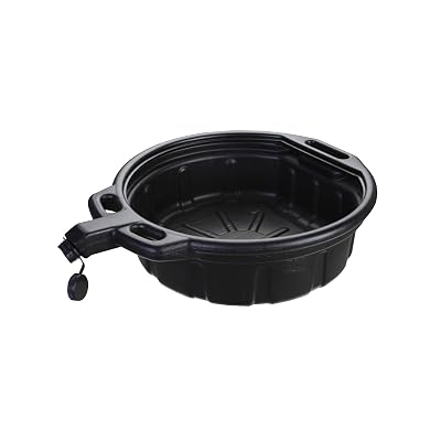 Groz 2 Gallon Oil Drain Pan with Anti-Spill Cap, HDPE Chemical-Resistant Construction, Large Spout for Easy Pouring, Stackable Design 41965