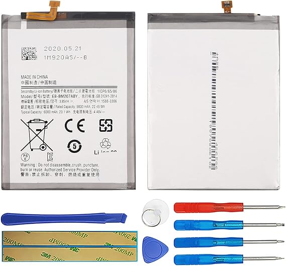 Duotipa Battery EB-BM207ABY Compatible with M31 M30S M21 M215 SM- M3070 with Repair Tool Kit