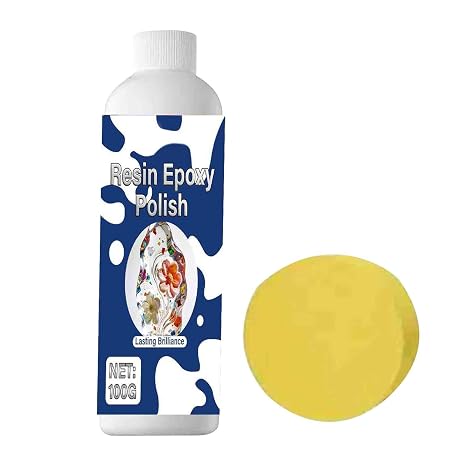 Professional Polishing Kit, Epoxy Resin Repair, Scratch Removal with Sponge, Polishing Compound for Countertops and Furniture, Epoxy Care with Easy Application, Resin Polisher for Home and Kitchen
