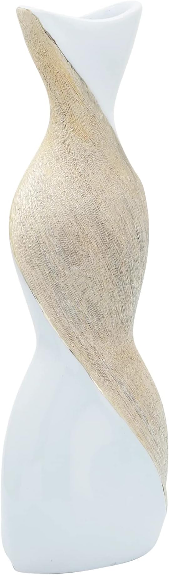 Elegant Twisted Ceramic Vase for Living Room and Home Decor Accent - Ideal for House Decor and Table Displays - Decorative Flower Vase for Entryway, Bedroom, or Office Desk - 16", Gold & Metallic