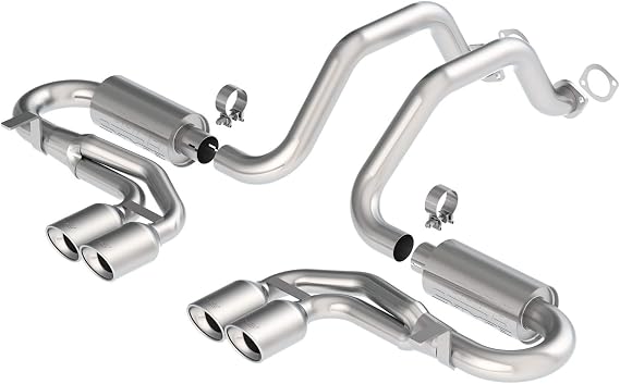 BORLA 140039 Cat-Back Perf. Exhaust Sys. for '97-'04 Chevrolet Corvette (C5) & Z06 (C5) V8 T-304 Stainless Steel S-Type Classic Dual Center Rear Exit Dual 4.25"x3.5" Oval Polished T-304 Tips Each Side