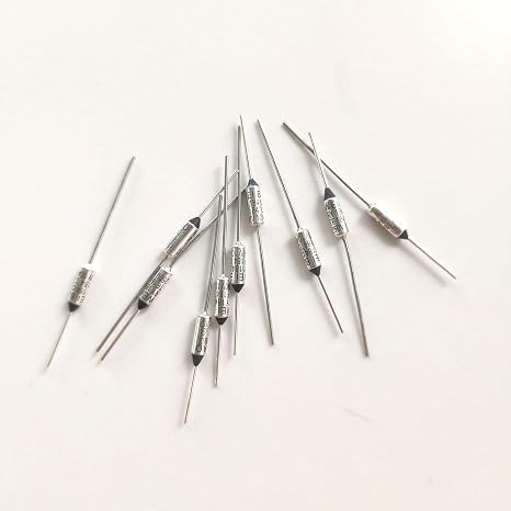 10Pcs Silver 184C RY184 TF 184 Degrees Celsius 10A 250 V Temperature Thermal Fuse Cartridge Fuses Tools and Home Improvement Fuses