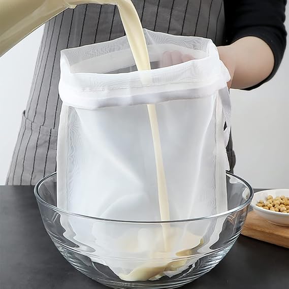 4PCS Large Size Fine Mesh Nylon Strainer For Kitchen,CheeseCloth For Straining With Handle Strainers ,Extra Fine Mesh Strainer Cheese Cloths Bulk Sieve For Cooking Kitchen Tools For Straining