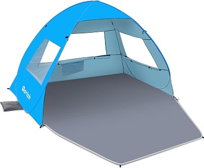 Gorich Easy Pop Up Beach Tent for 3-4 Person, UPF 50 UV Protection Beach Umbrella Sun Shelter, Portable Lightweight Shade with Easy Foldable & Instant Setup