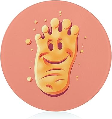 Happy Foot Fruit Cutting Boards Round Small Size Chopping Block Tempered Glass Cutting Board with Non-Slip Feet for Kitchen for Meat Cheese Vegetable Fruit