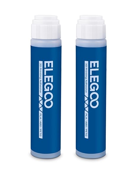 ELEGOO 3D Printer Adhesive Glue, Reduces Warping for ABS/PLA/PETG/TPU Filaments on PEI/PEO/PET and Aluminum Build Plates, Strong Adhesion 3D Printing Accessories(60mL x 2)