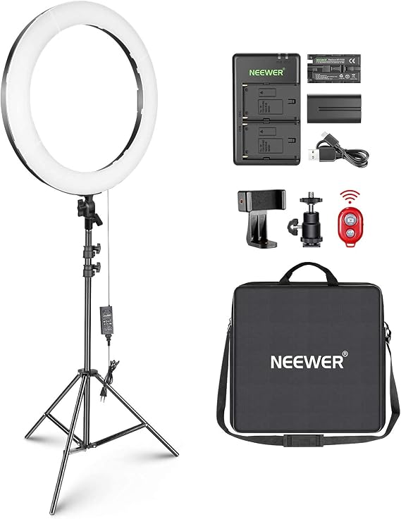 NEEWER 20 inch LED Ring Light Kit with Tripod Stand and Phone Holder Compatible with iPhone, Ringlight for Makeup YouTube Video Recording Selfie Studio Streaming Makeup Barber Lash Salon Lighting