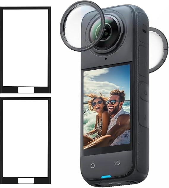 JZW-Shop X4 Lens Guards with Screen Protector for Insta 360 X4, Lens Cover Tempered Glass Screen Protector for Insta 360 X4 Accessories, 9H Hardness Ultra HD, Anti-Scratch