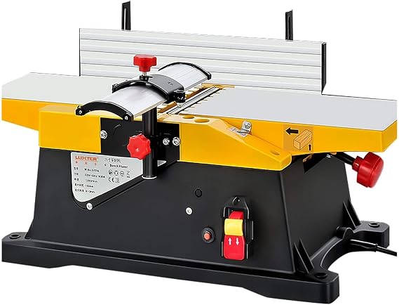 6 Inch Benchtop Jointer - 1800W Multi-Purpose Jointer Woodworking - Heavy Duty Planer for Wood Cutting - 12000 RPM/Minute