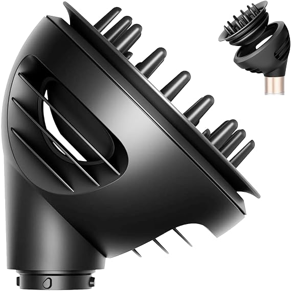 Upgraded Wave Curl Diffuser Attachment for Dyson Airwrap HS01/HS05/HS08 | Quick-Dry, Frizz-Free Curls & Volume | Extra-Large Design for Thick/Curly Hair | Heat-Safe & Lightweight,Not for Hair Dryer | Dual airflow boosts curl volume. Even heat prevents damage, tames frizz, adds shine