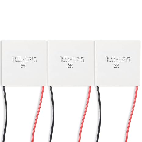 Alinan 3pcs TEC1-12715 Semiconductor Refrigeration Tablets TEC1-12715 12V 15A Heatsink Thermoelectric Cooler Cooling Peltier Plate Module 40x40MM