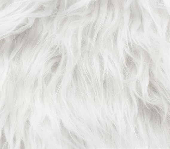 Faux Fur Fabric Long Pile Gorilla White / 60" Wide/Sold by the Yard