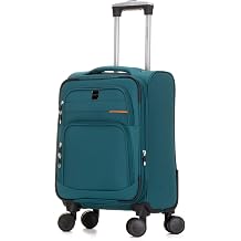 Skylark Cabin Carry Suitcase 20" Lightweight 4 Wheels Spinner 3-Digit Combination Lock Soft Shell Luggage Hand Luggage Flight Bag for EasyJet Ryanair Birtish Airways and All Other Airlines 55x35x21