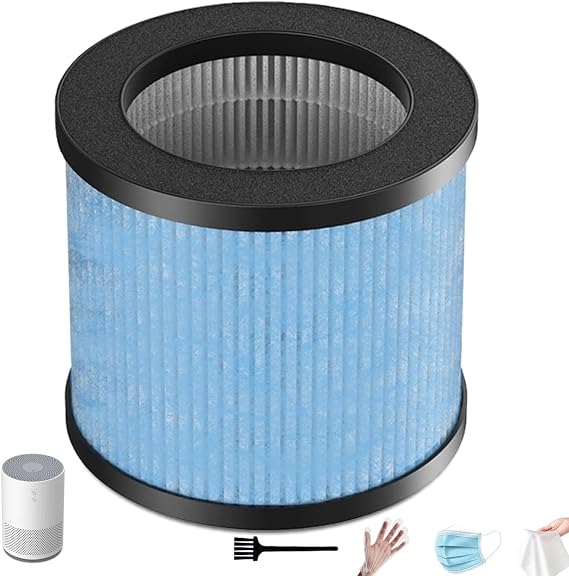 TPAP002 HEPA Replacement Filter, Compatible with TOPPIN TPAP002 Air Purifier and Comfy Air C1, 3-in-1 HEPA and Activated Carbon Pre-Filter, Part# TPFF002, 1-Pack