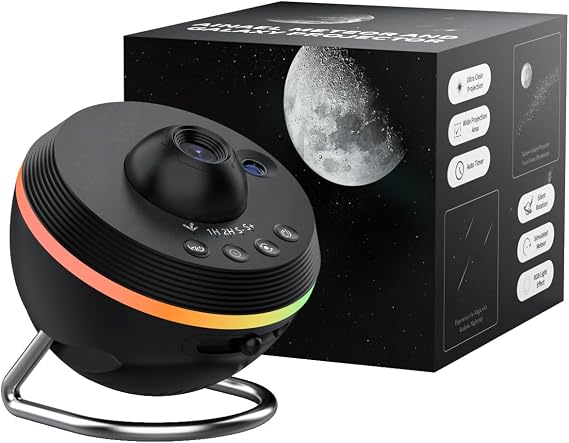 Galaxy Projector, Star Projector Planetarium with 1 Disc for Bedroom Kids | 5K HD Projection Dynamic Meteor RGB Ambient Light Strip Auto Timer Expandable Slide Set Gift for Kids & Adults