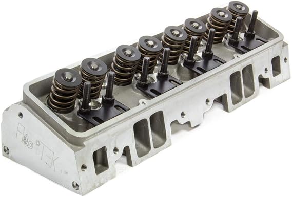 FLOTEK 102505 Cylinder Head, Assembled, 2.020/1.600 in Valves, 180 cc Intake, 64 cc Chamber, 1.460 in Springs, Straight Plug, Aluminum, Compatible with Small Block Chevy, Each