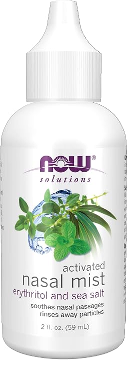 NOW Foods Solutions, Activated Nasal Mist, Soothes Nasal Passages with Erythritol and Sea Salt, 2-Ounce