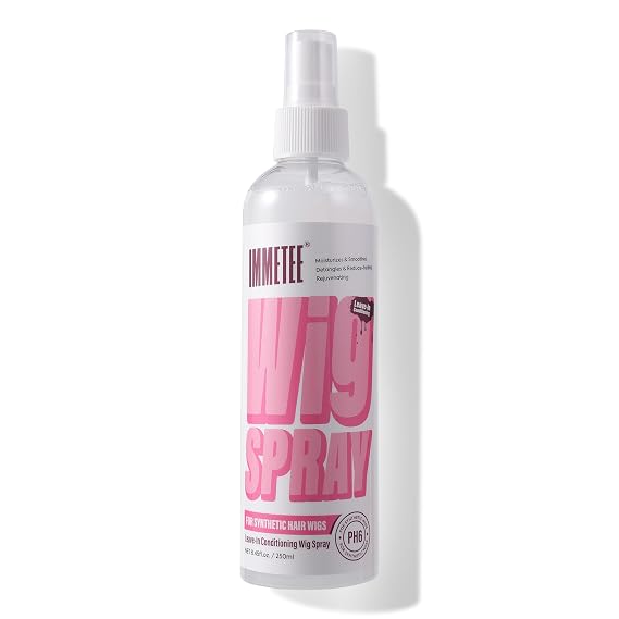 immetee Synthetic Wig Leave in Conditioner Spray, PH6, Hair Spray Detangler & Easy Combing, Add Shine & Freshness,8.4Fl. Oz (PH6 For Synthetic Wig)