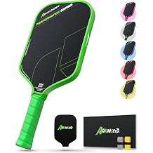 AKS Performance Series Pickleball Paddle - Toray T700 Carbon Fiber Surface, 16mm Polymer Core, High Control & Spin, USAPA Approved - Green