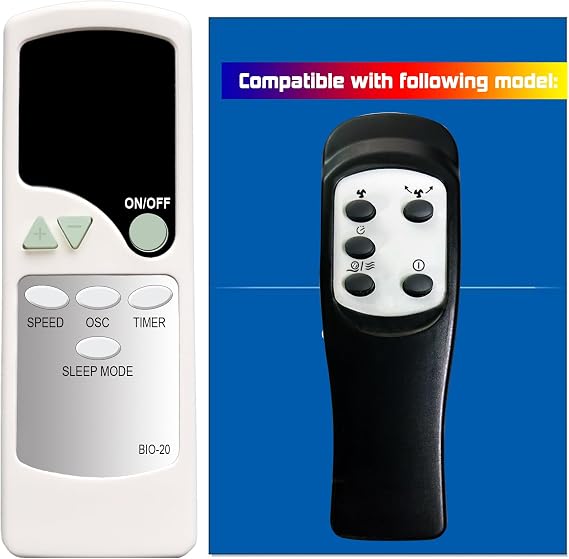 Replacement Remote Control for Bionaire Fan BSF1622D-CU