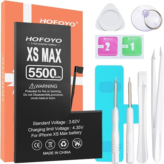 (Upgraded) 5500mAh Battery for iPhone Xs MAX High Capacity 0 Cycle Battery Compatible with iPhone Xs MAX Battery, with Replacement Tool Kits