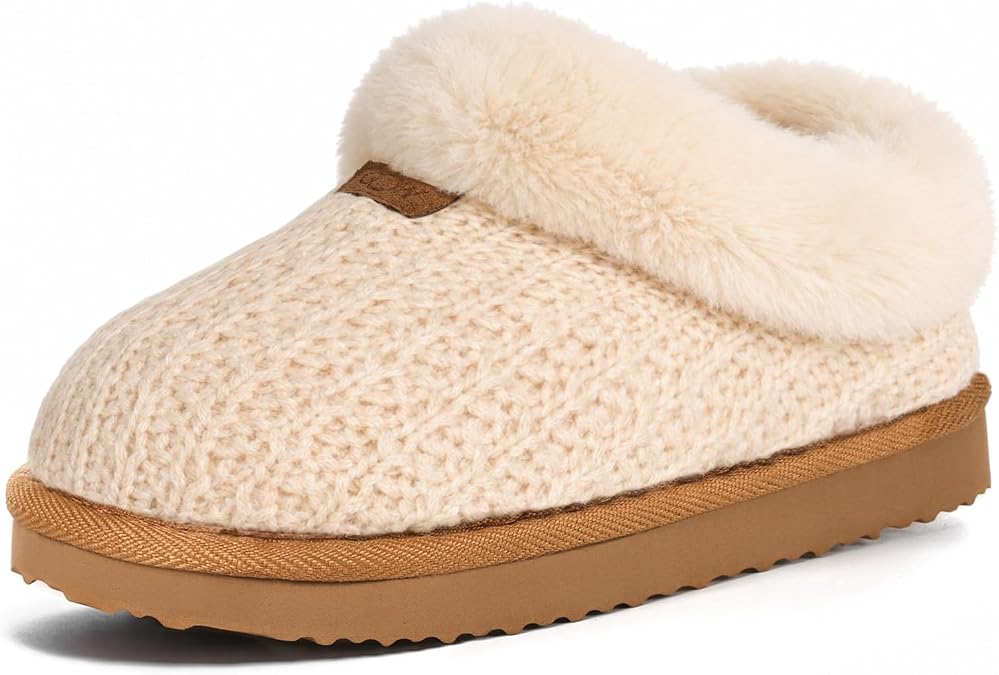 OOW Fuzzy Kids Slippers for Girls Boys Warm Plush Lined House Shoes