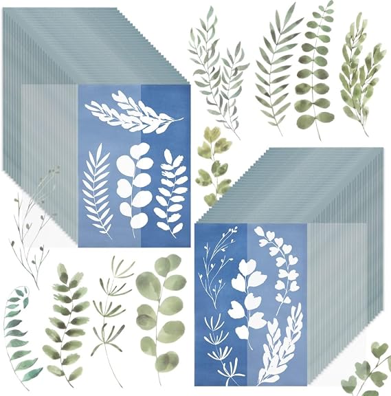 60 Sheets Cyanotype Paper Kit, A5 Size Sun Print Paper for Nature Drawing, Fast-Response Art Paper for DIY Projects
