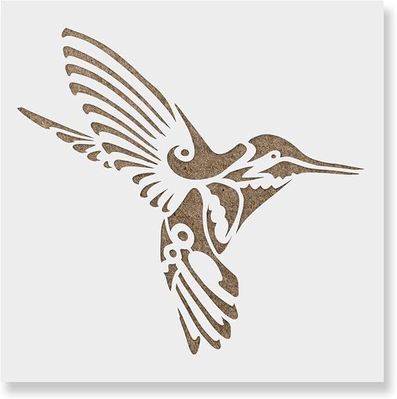 Hummingbird Deco Stencil - Bird Stencil, Stencil Hummingbird, Hummingbird, Bird Stencils, Hummingbird Stencils