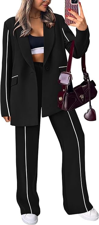 PRETTYGARDEN Women's 2 Piece Blazer Business Casual Outfits