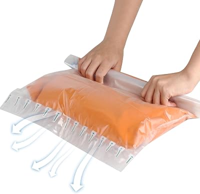 Small Compression Bags for Travel - 12 Pack Roll-Up Space Saver Bags | No Pump Needed, Hand Roll Design for Clothes, Travel Essentials & Home Storage Organizers