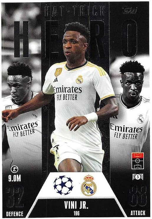 Match Attax Extra 2023 2024 Vini JR Hat Trick Hero Trading Card